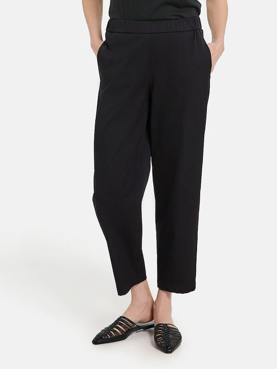 Gerry Weber Femei Bumbac Capri Pantaloni cu Elastic Black