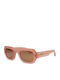 Calvin Klein Women's Sunglasses with Pink Plastic Frame and Brown Lens