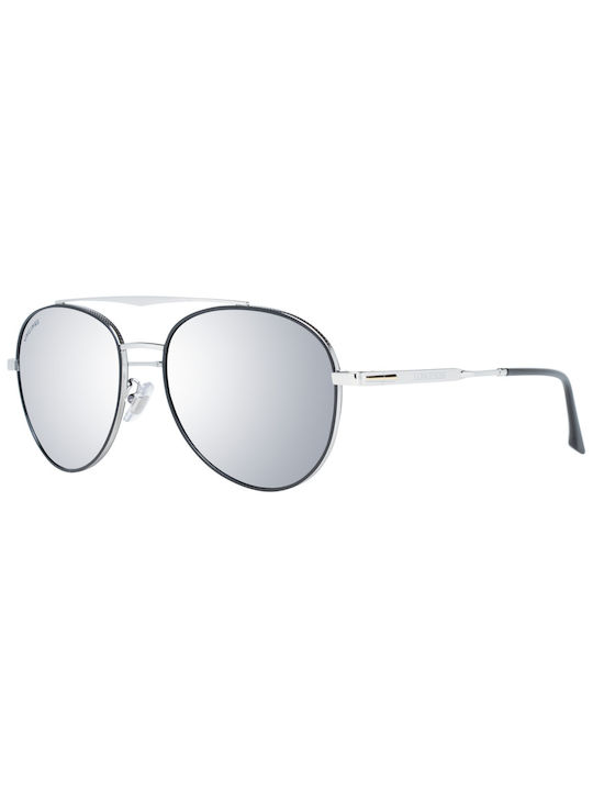 Longines Men's Sunglasses with Silver Metal Frame and Silver Mirror Lens LG0007-H 16C