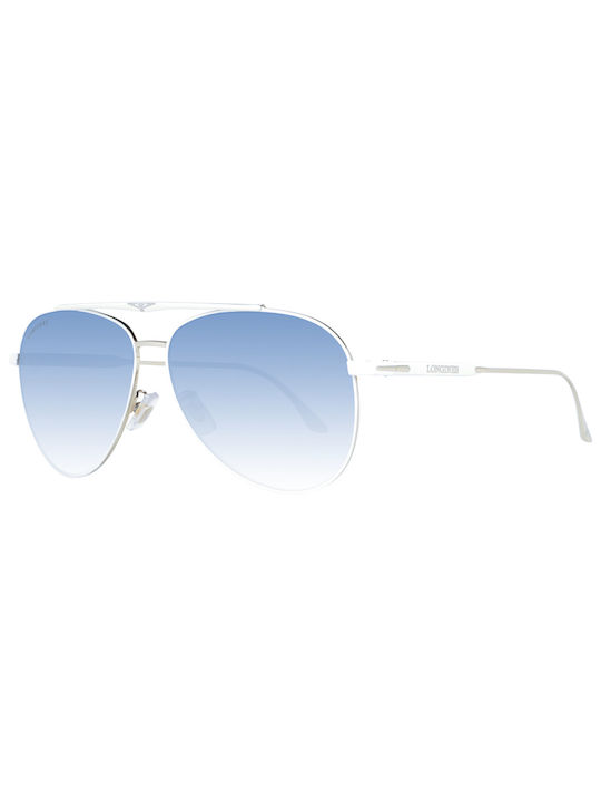 Longines Sonnenbrillen mit Weiß Rahmen und Blau Verlaufsfarbe Linse LG0005-H 30X