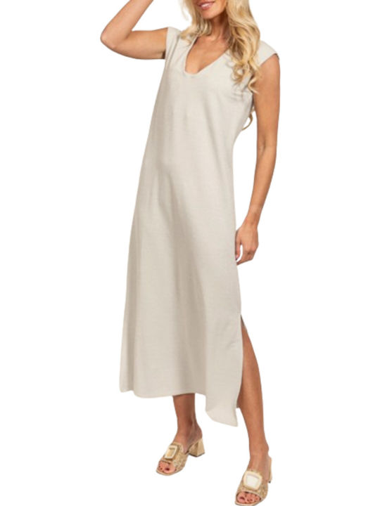 Summer Midi Dress with Tearing Silver