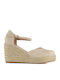 Platforme Dama De Vară Tip Espadrile Bej