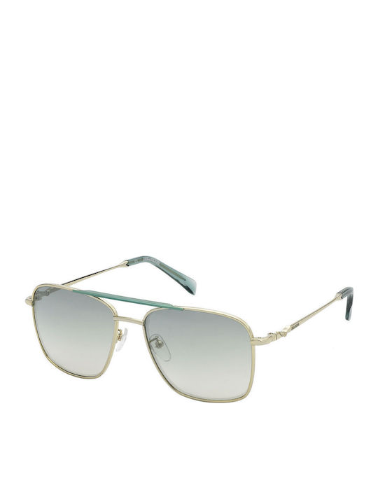 Zadig & Voltaire Men's Sunglasses with Green Metal Frame and Green Gradient Lens