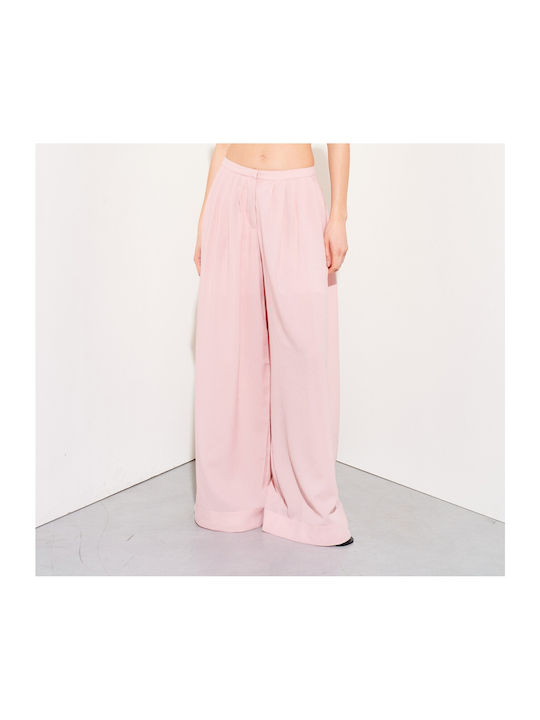Lumina Γυναικείο Υφασμάτινο Παντελόνι σε Κανονική Εφαρμογή Pink