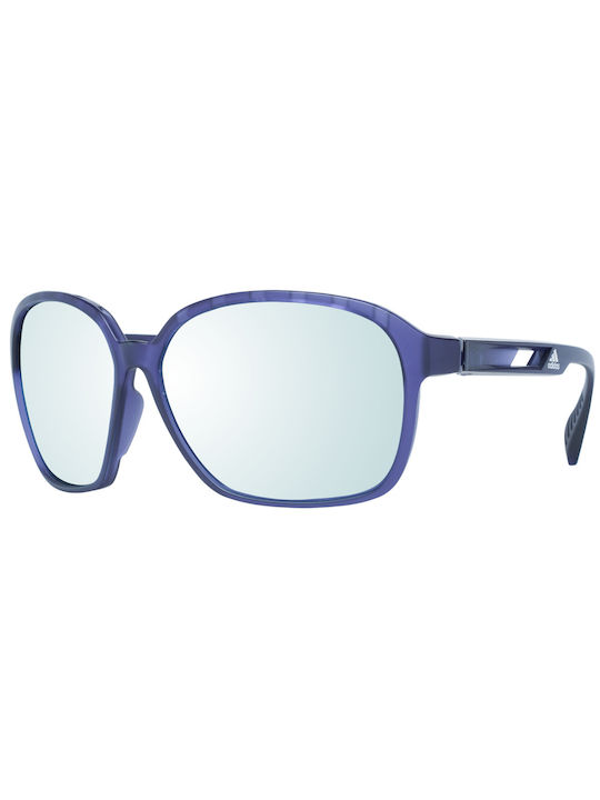 Adidas Sonnenbrillen mit Lila Rahmen und Blau Spiegel Linse SP0013 82D
