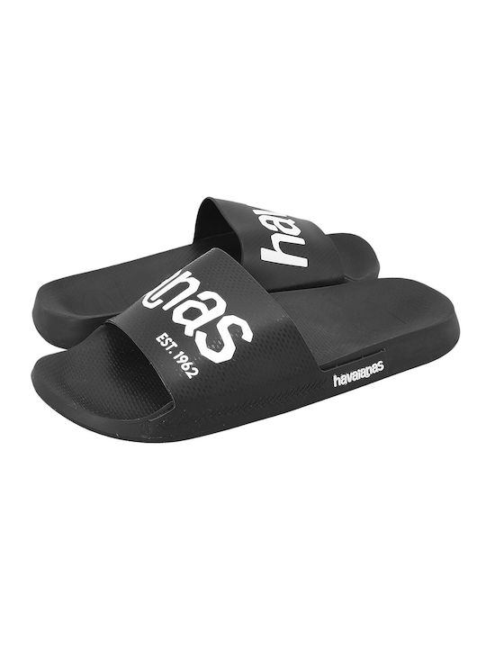 Havaianas Classic Logomania Ανδρικά Slides Μαύρα