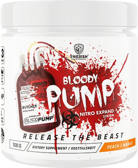 Swedish Supplements BloodPump Ergänzung Pre-Workout 300g Pfirsich-Mango