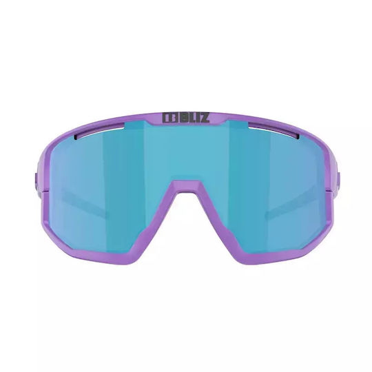 Bliz Cycling Glasses Fusion Brown-Blue Multi with Purple Frame & Mirror Lenses