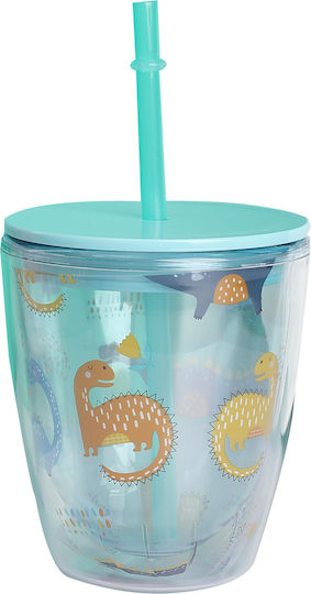Tpster Glass Water made of Plastic in Color with straw 350ml