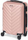 BigBuy Μεσαία Βαλίτσα Ταξιδιού Ροζ με 4 Ρόδες Ύψους 57εκ.