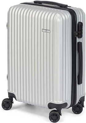 BigBuy Medium Travel Suitcase Light Grey with 4 Wheels Height 57cm.