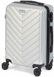 BigBuy Medium Travel Bag Light Grey with 4 Wheels Height 57cm