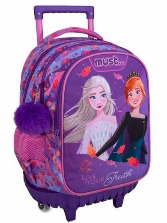 Must Disney Frozen, Live Your Truth Ghiozdan Școlar Troler Scoala primara în culoarea Violet 30Litri