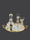 La Vista Wedding Carafe Set with Wine Glass Crystal Metallic Gold 2 Pieces