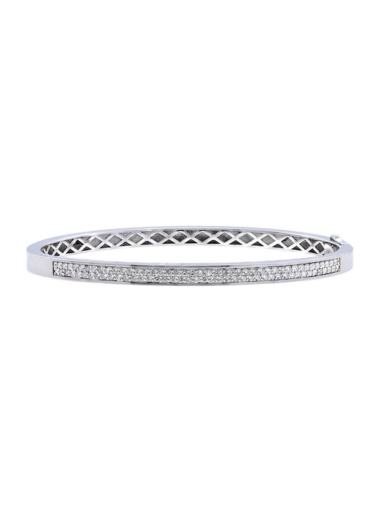 Bracelet Cuff White Gold K18 Diamonds P-69224 White Gold K18