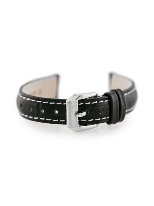 Pacific Leather Strap Black 12mm