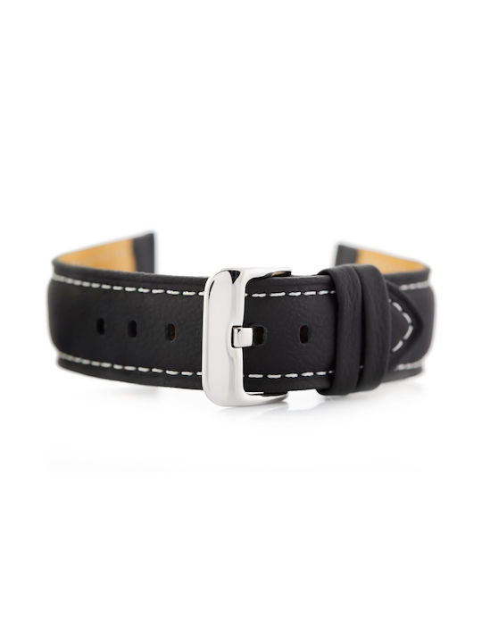 Bisset Leather Strap Black 20mm