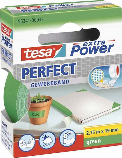 Tesa Tesa Extra Power Perfect Fabric Tape 2.75m 19mm Зелено