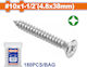 Wadfow Sheet Metal Screw Phillips Galvanized with Diameter M4.8 and Length 38mm 180pcs