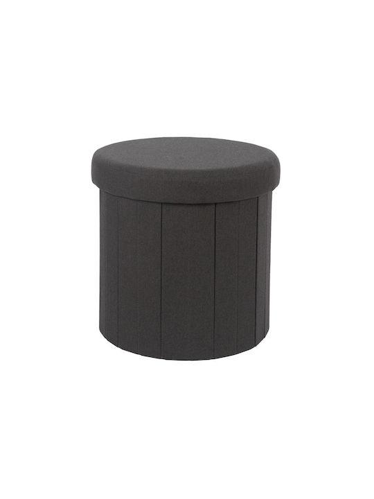 Stools For Living Room Collapsible with Storage Space Black 1pcs