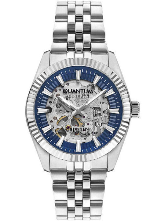 Quantum Men's Watch 41mm Automatic with Silver Metal Bracelet