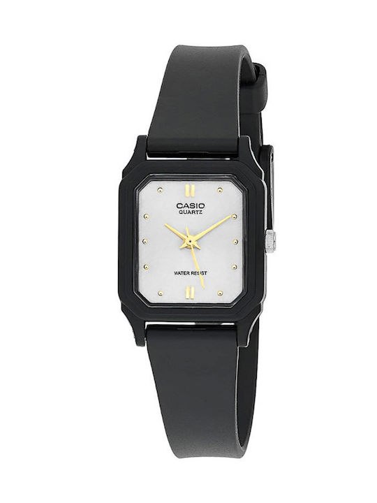 Casio Watch with Silver Rubber Strap