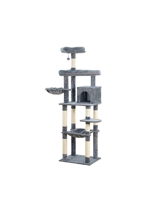 eBest Ονυχοδρόμιο Γατόδεντρο Γκρι 5 επιπέδων 55x45x185εκ.