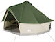 vidaXL Camping Tent Teepee Green for 8 People 410x410x250cm