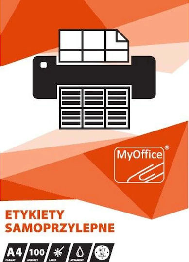 Αυτοκόλλητες Ετικέτες Α4 Ορθογώνιες Myoffice 105x42.4mm
