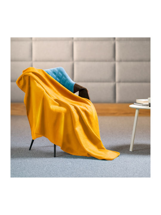 Teesa Κουβέρτα Fleece Καναπέ 130x150εκ. Yellow