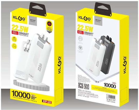 KLGO KP-28 Power Bank 10000mAh 22.5W Λευκό