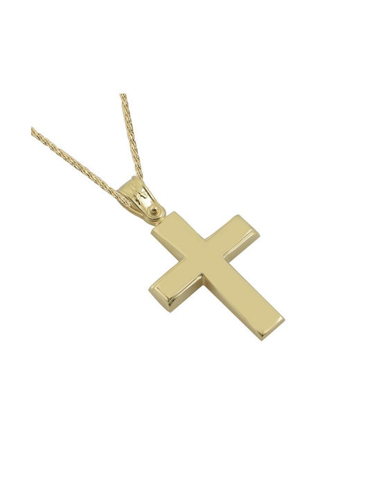 Herren Gold Kreuz 14K mit Kette Ανδρικός