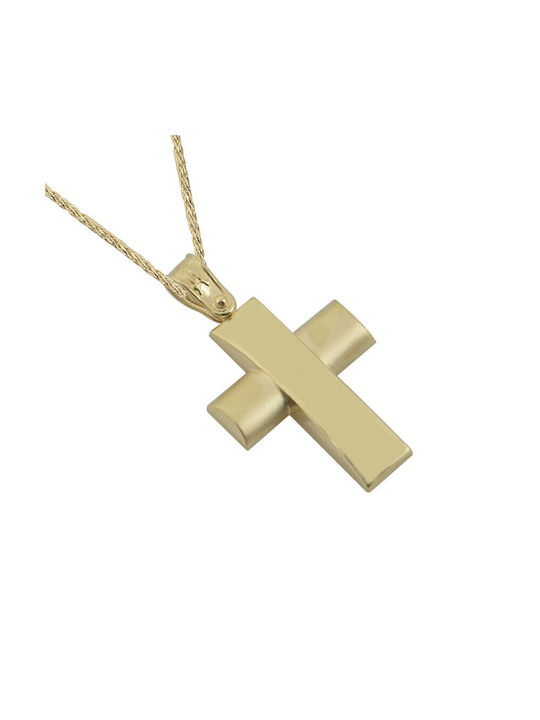 Herren Gold Kreuz 14K mit Kette Ανδρικός