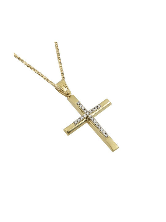 Gold Kreuz 14K mit Kette