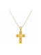 Gold Byzantine Cross 14K with Chain