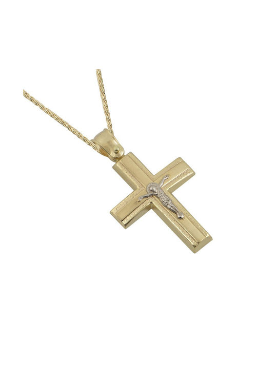 Men's Cross with Chain Ανδρικός Δίχρωμος