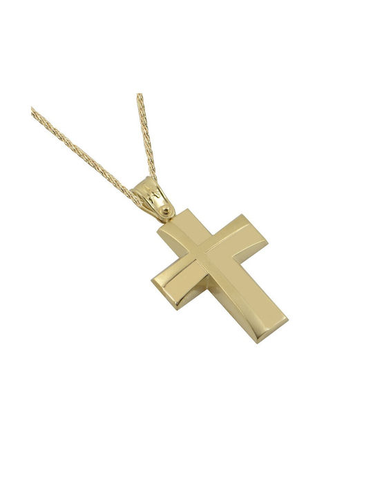 Men's Gold Cross 14K with Chain Ανδρικός