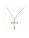 Damen Gold Kreuz 14K mit Kette Λουλούδι