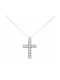 Women's White Gold Cross 18K with Chain