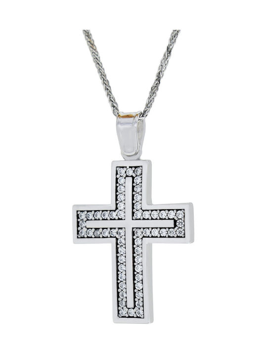 Women's White Gold Cross 14K with Chain