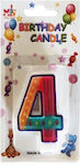 Νο.4 Birthday Candle Number Multicolored 12pcs (Μiscellaneous Designs/Colors) 564b04b9da9b