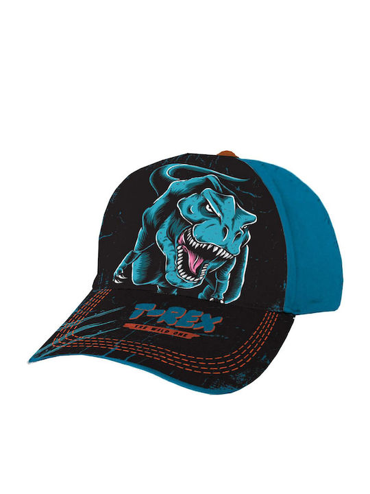 Must Παιδικό Καπέλο Jockey Υφασμάτινο Dinosaur T-rex Μπλε