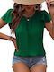 Amely Women's Blouse Short Sleeve Green