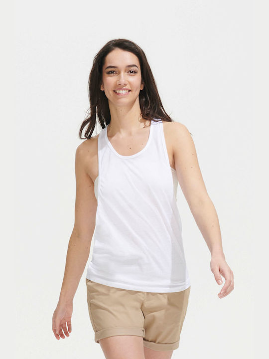 Sol's Women's Athletic Blouse Sleeveless White