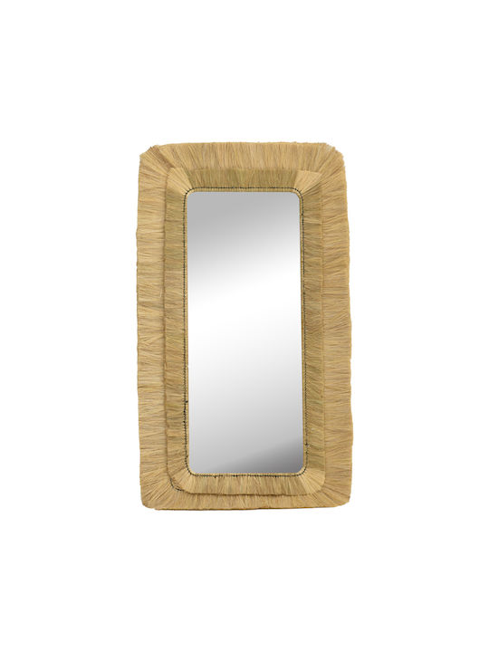 Inart Wall Mirror Full Length with Beige Frame 132x73cm 1pcs