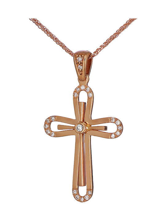 Roségold Kreuz 18K