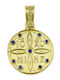 Roloi Kaliamanis Pendant Kids Talisman Double Sided Konstantinato made of Gold 14K PM1257