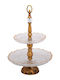 Fylliana Glass Dessert Tower Stand with 2 Tiers Fl309 Transparent
