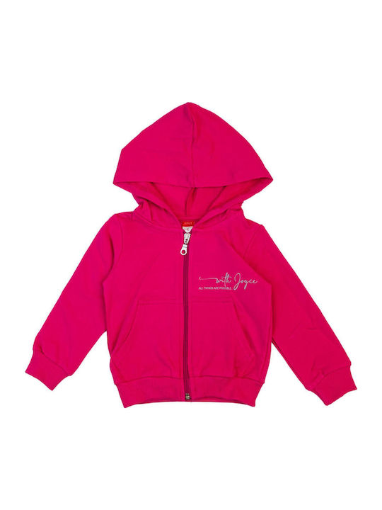 Joyce Kids Cardigan Cotton with Hood Fuchsia Po...