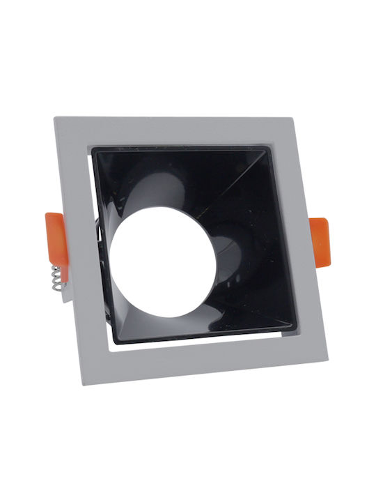 Uncle George Platz Metallisch Rahmen für Spots GU10 Weiß 7.5x7.5cm. 1Stück